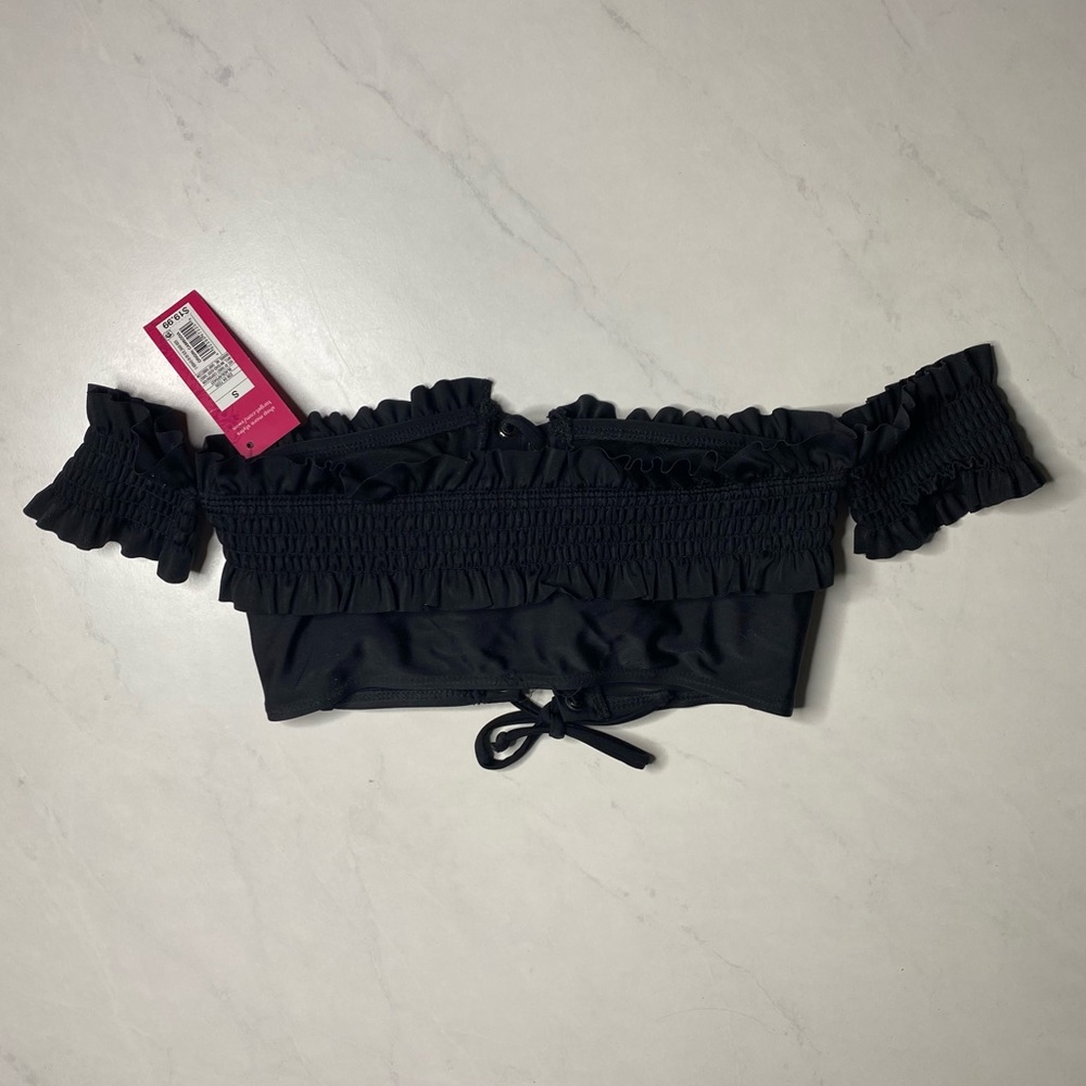 Xhilaration Corset Lace up Tie Black Bikini - Picture 2 of 4